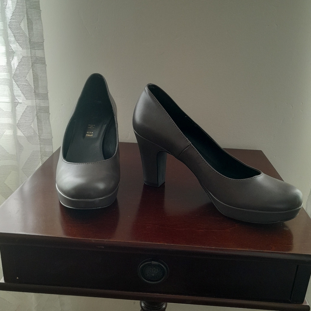 Tata Harper Gray Heels Classic Silhouette